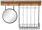 DEKODONIA Oglindă de perete DKD Home Decor Negru Metal Brad Oglindă (80 x 15 x 20 cm)