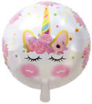 Mezőfi Team Kft Unikornis fej, gömb, rózsás, 46 cm fólia lufi, csomagolt