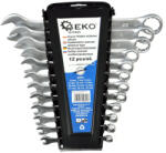 GEKO Matt felületű csillag-villáskulcs készlet 6-22 mm, 12 db, CrV, tartóval (G11243)