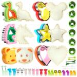  Foremki: 38 darabos zöldség-, gyümölcs-, sütemény-, szendvics- és kenyérvágó készlet gyerekeknek (Uxxu2791)