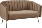 Ramely Canapea de design cu 2 locuri, tesatura Velvet maro/gold crom-auriu, BAGY Canapea