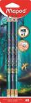 Maped Grafitceruza radírral, HB, háromszögletű, MAPED Dragon sárkány , 6 db (851829) - molnarpapir