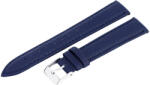  Karóra bőrszíj, varrott és bélelt dizájn, kék színű, mérete 75+115 mm / 18 mm (6406-8)