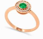 White & Black Isola smaragd és gyémánt gyűrű rosegold-ból (AU14269)