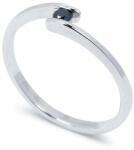 White & Black Fekete gyémánt eljegyzési gyűrű - 2, 5mm - fehérarany (AU14268)