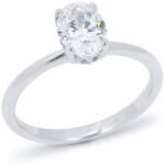 White & Black Labor ovális gyémánt eljegyzési gyűrű fehéraranyból - Hidden Halo - 1, 1 karát - IGI (AU14270)