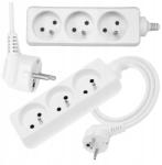 Elgotech Hosszabbító kábel földelt fehér 3 aljzattal 3m Omy 3x1 Elgotech EPS-303 (EPS-303)