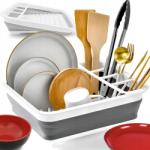 RETOO Összecsukható edénycsepegtető hordozható kemping konyhai rendszerező (O533)