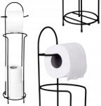 Sepio Wc-papír Tartó Állvány Tartalék Tekercsek Fekete Fém Divatos Strapabíró (10STOLAZ105BL)
