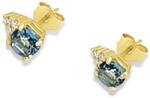 ÉkszerM Arany Fülbevaló Briliáns és Topáz Kővel AU 96733