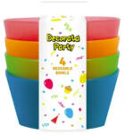  Színes Party félig átlátszó műanyag mélytányér 4 db-os - kynga