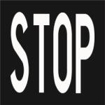  STOP felirat Fehér 3000 mm