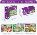 Panda Juniors - Level Up puzzle - 5 szint - 100/120/132 db-os puzzle