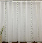 fuggonyoutlet Voile, Roshan, fehér alapon zöld, 500x260 cm