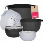 Hoga Konyhai Tálak Fedőkkel Szűrő Tésztaszűrő Edény Készlet Tálak 7 db-os (HGZ1001 CZ J.SZARY)