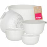 Hoga Konyhai Tálak Fedőkkel Szűrő Tésztaszűrő Edény Készlet Tálak 7 db-os (HGZ1001 BIAŁY)