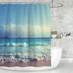 floraweg zuhanyfüggöny, óceán, kék ég, strand, poliészter 180 x 200, niebieski (czdk)
