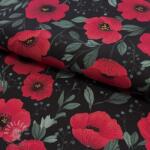  Pamutvászon Poppy black digital print