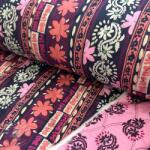  Pamutvászon VOILE STEPPED Daria flower aubergine digital print