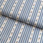  Pamutvászon Fine flowers STRIPE blue