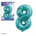  Ouda Party -80cm-es fólia lufi Tiffany kék színben 8-as szám