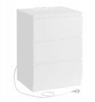 SONGMICS Fehér éjjeliszekrény asztal töltő funkcióval és 3 tágas fiókkal (LET631W14V1)