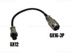  Töltő átalakító adapter GX16-3P papa csatlakozóról GX12-3P mama csatlakozóra