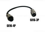  Töltő átalakító adapter GX16-3 papa csatlakozóról GX16-4 pin mama csatlakozóra