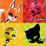 Amscan Katicabogár és Fekete macska kalandjai Kwami szalvéta 16 db-os 33x33 cm (DPA9917065) - perfectbaby