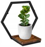 LoftInspired Virágágyás fém polc fekete Honung Rustic loft (325803MG)