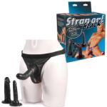  Пенис колан с три сменяеми дилда - Strap-on Black (ORION00120)