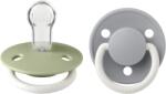 BIBS - Set 2 suzete De Lux Silicon, tetina rotunda, marime universala-Sage/Hunter Green