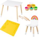 roba Set creativ pentru copii Roba x Play-Doh masa si scaun din lemn FSC 6 culori de plastilina 3 unelte din lemn (450015PD1ZU)