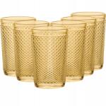 Florina Szett Poharak Magas Long Drink Pohár Borostyán Arany 340ml 6 darabos készlet