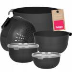 Hoga Konyhai Tálak Fedővel Durszlak Cédrus Edénykészlet Tálak 7 db-os (HGZ1001 CZARNY)