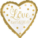 Amscan Balon din folie inimă aurie - Love Always and Forever