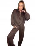 VASARI Elegáns női szett Vasari nadrág széles pulóver tejcsokoládé
