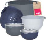 Hoga Konyhai Tálak Fedőkkel Szűrő Tésztaszűrő Edény Készlet Tálak 7 db-os (HGZ1001 SZ GRANATOWY)