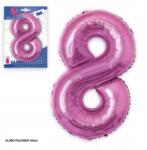  Ouda Party -Digitális szám alakú lufi 8 rózsaszín 100cm