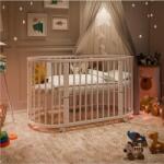 New Baby Cea mai bună pătuț pentru bebeluși 3 în 1 oval + saltea New Baby albă