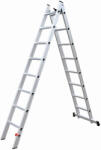 Wertcraft Scara combinata din aluminiu Wertcraft TOOLS JL-206-2X9, 4.3 metri, 2x9 trepte, greutate maxima 115 kg (mst-JL-206-2X9)