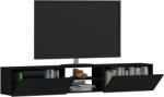haaus Comoda TV Genova, 2 Usi, Negru, 180 x 30 x 30 cm (924928)