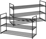 SONGMICS 3 szintes cipőtartó szett (2 db) 30 x 92 x 54 cm, fekete (LSA06BK)