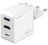 4smarts Flex adapter Hub 65W GaN utazó töltő USB-C/USB-A/HDMI fehér