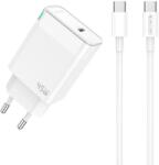 Jellico fali töltő C105 GaN PD 45W 1xUSB-C + kábel USB-C - USB-C Fehér