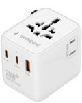 GEMBIRD TPA-1A2C20-01-W Utazó adapter fehér (TPA-1A2C20-01-W)
