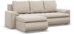 GreenSite Tokio sarokkanapé, 2 ágyneműtartóval, bársony, baloldali, bézs - pepita