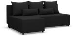 GreenSite Nobu sarokkanapé, fonott, univerzális oldal, fekete