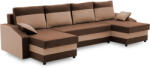 GreenSite Sparta sarokkanapé, 1 ágyneműtartóval, szövet anyag, univerzális oldal, hab töltet, barna