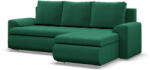 GreenSite Tokio sarokkanapé, 2 ágyneműtartóval, bársony, jobboldali, zöld - pepita